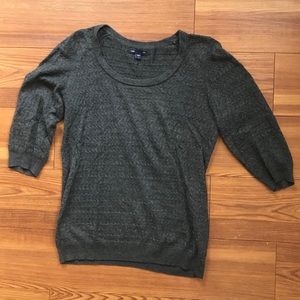 Gap 3/4 sleeve gray sweater size S